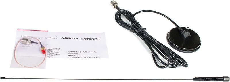 BTECH Authentic Genuine Nagoya UT-72 Super Loading Coil 20-Inch Magnetic Mount (Heavy Duty) VHF/UHF (144/430Mhz) Antenna PL-259, Includes Additional SMA Adaptor for and BaoFeng Handheld Radios - Image 2