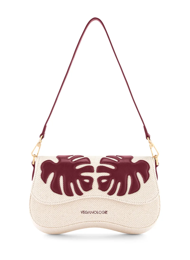 Veganologie Marra Shoulder Bag in Red Made from 0.5 Bamboo Stems