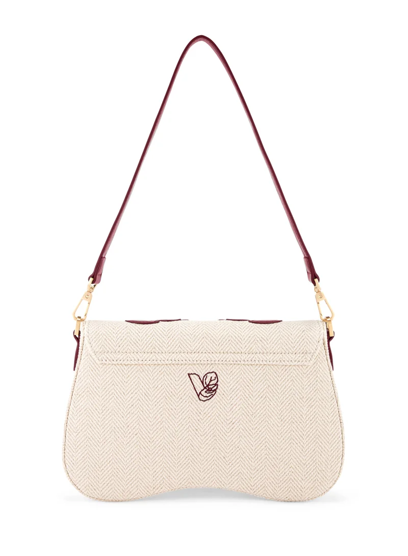 Veganologie Marra Shoulder Bag in Red Made from 0.5 Bamboo Stems