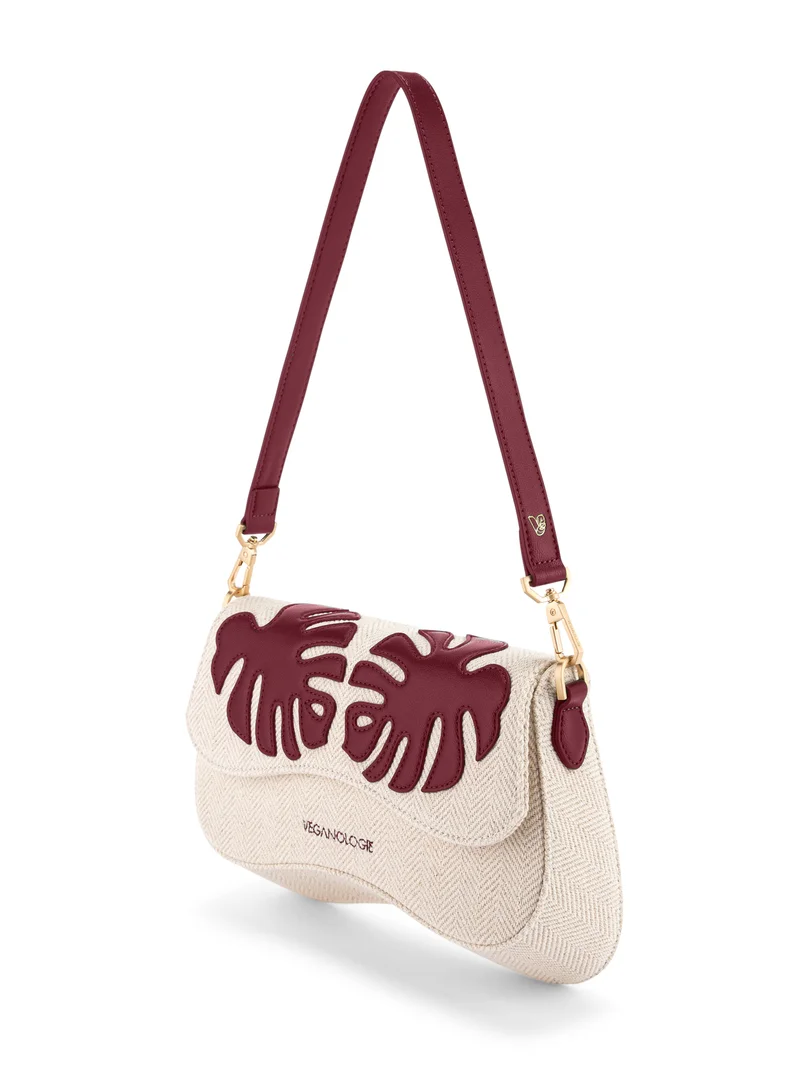 Veganologie Marra Shoulder Bag in Red Made from 0.5 Bamboo Stems