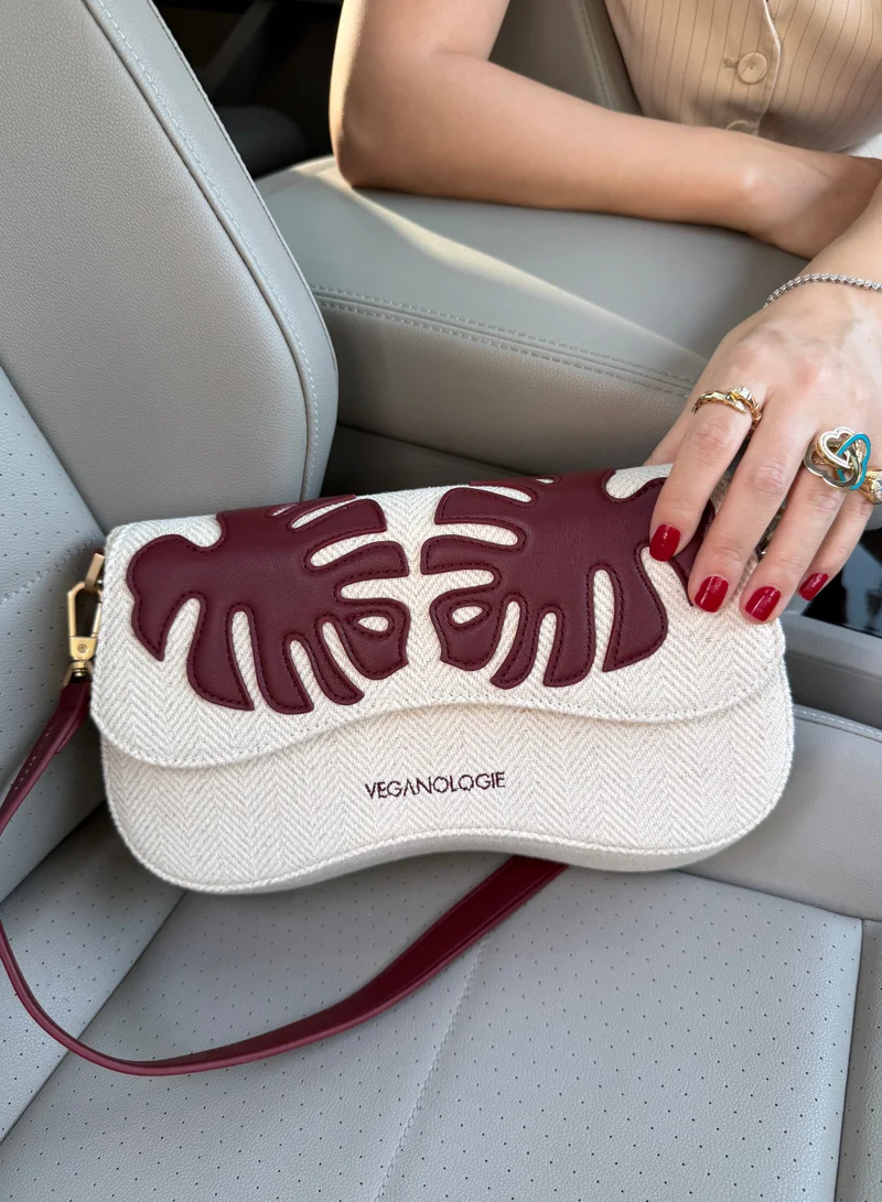 Veganologie Marra Shoulder Bag in Red Made from 0.5 Bamboo Stems