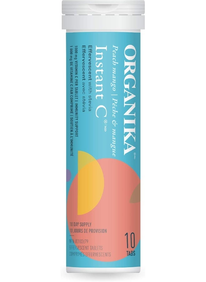 Organika Peach Mango Instant C Tablets, 10 Ct - Image 1