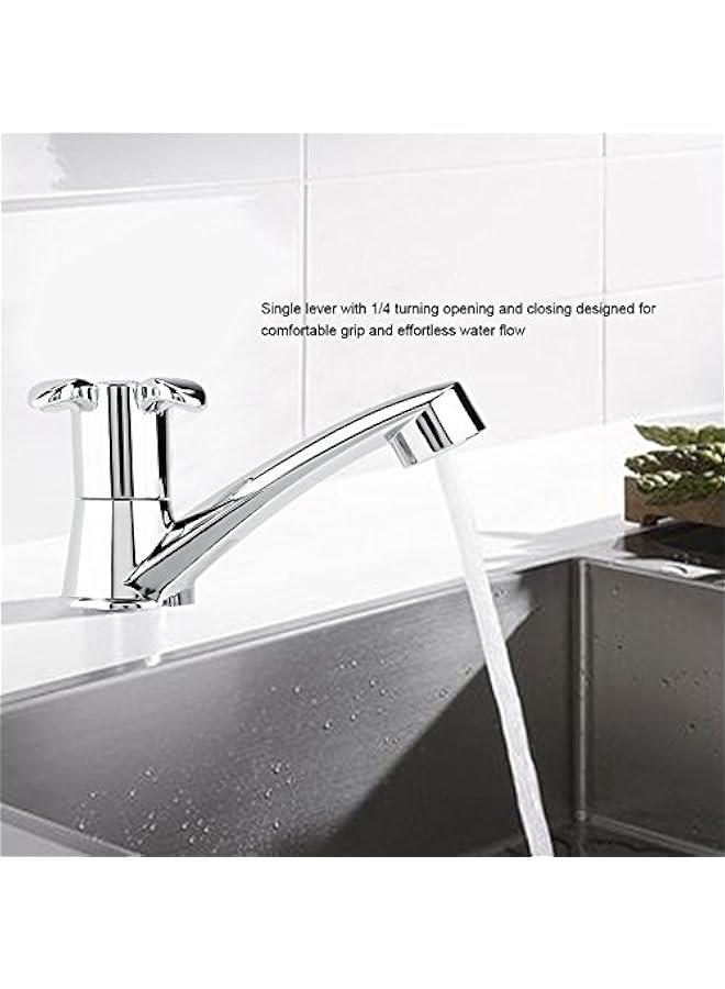 Modern ABS Single Cold Faucet Chrome Finish Water Tap Sink Accessories for Home Bathroom Washbasin Kitchen Hand Basin 3 Handle Type Optional (G1/2)  - Image 2