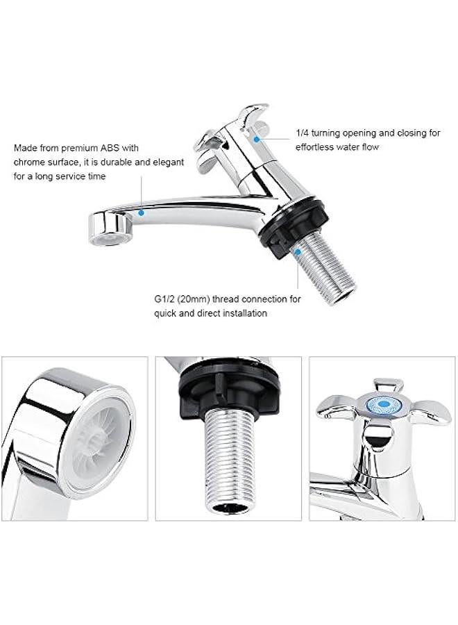 Modern ABS Single Cold Faucet Chrome Finish Water Tap Sink Accessories for Home Bathroom Washbasin Kitchen Hand Basin 3 Handle Type Optional (G1/2)  - Image 3