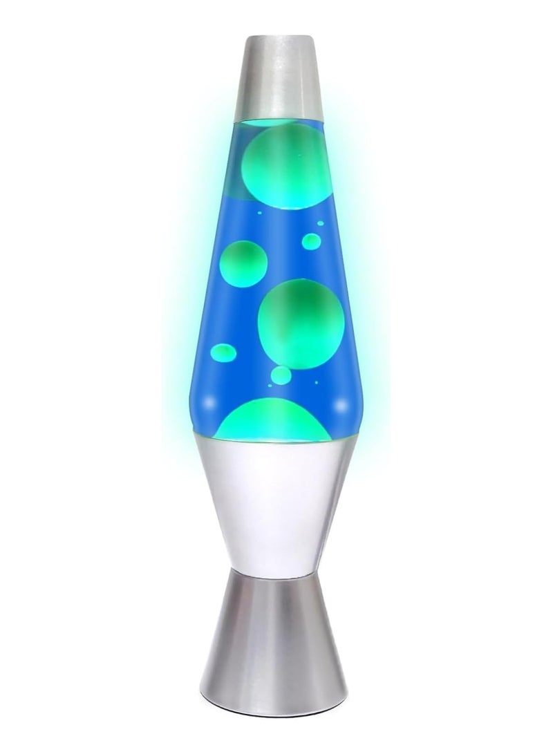 Lava Lave Lamp Solid Silver Base Lamp Wax Liquid Soft Relax Glow Red/Purple For Adults And Kids 14.2 Inches Motion With Aluminum Base For Mood Night Light Lamp Decoration Home Decor - Image 1