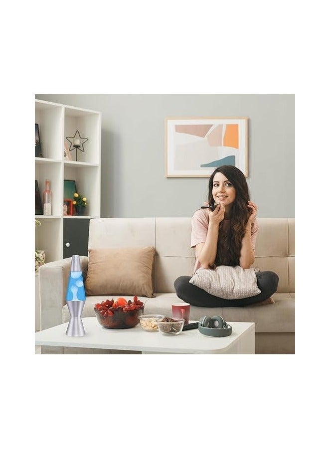 Lava Lave Lamp Solid Silver Base Lamp Wax Liquid Soft Relax Glow Red/Purple For Adults And Kids 14.2 Inches Motion With Aluminum Base For Mood Night Light Lamp Decoration Home Decor - Image 4