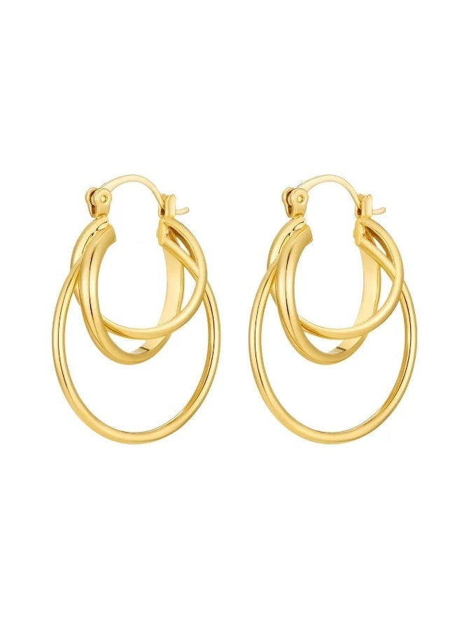 Field 24k Gold-Plated earrings Luxury Gold Earrings | Arabian Elegance, Meticulous Craft - Euro-American INS Style - Image 1