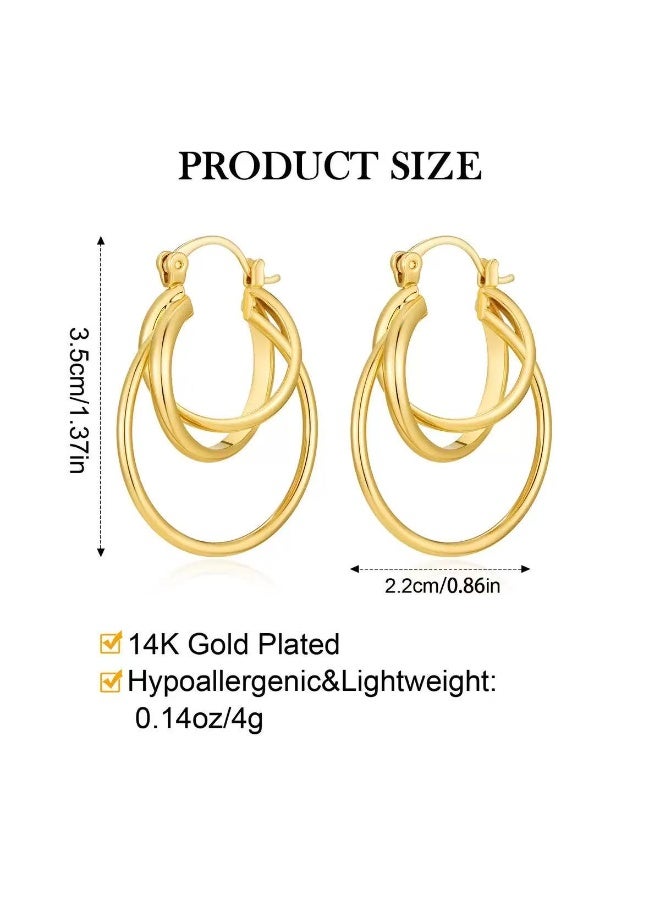 Field 24k Gold-Plated earrings Luxury Gold Earrings | Arabian Elegance, Meticulous Craft - Euro-American INS Style - Image 5
