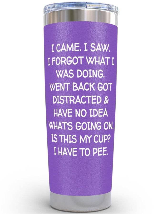 KLUBI Fun Birthday Gifts for Women - I Came I Saw I Forgot Tumbler 20oz Purple Drinking Cups for Elderly Senior Citizen Tumbler I Came I Saw I Forgot Coffee Mug 40 Year Old Gag Gift for Female Her - Image 1