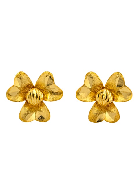 Flower Studs 22K Gold Earrings