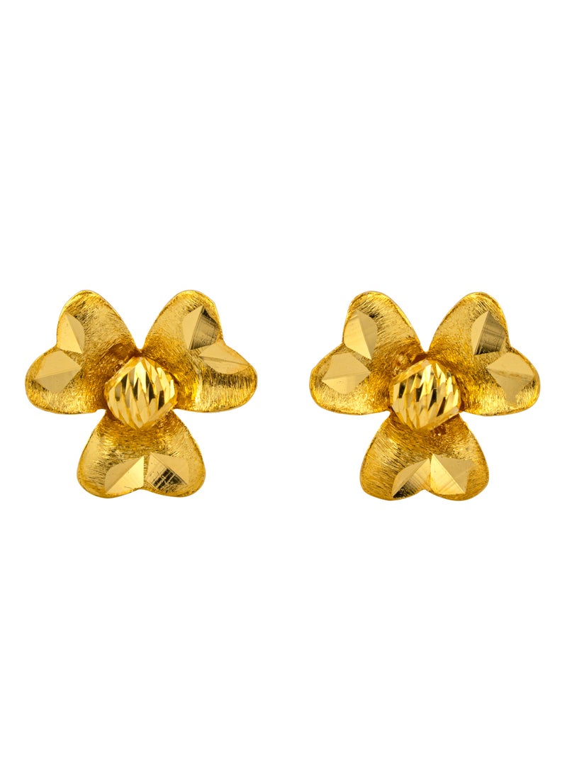 Flower Studs 22K Gold Earrings