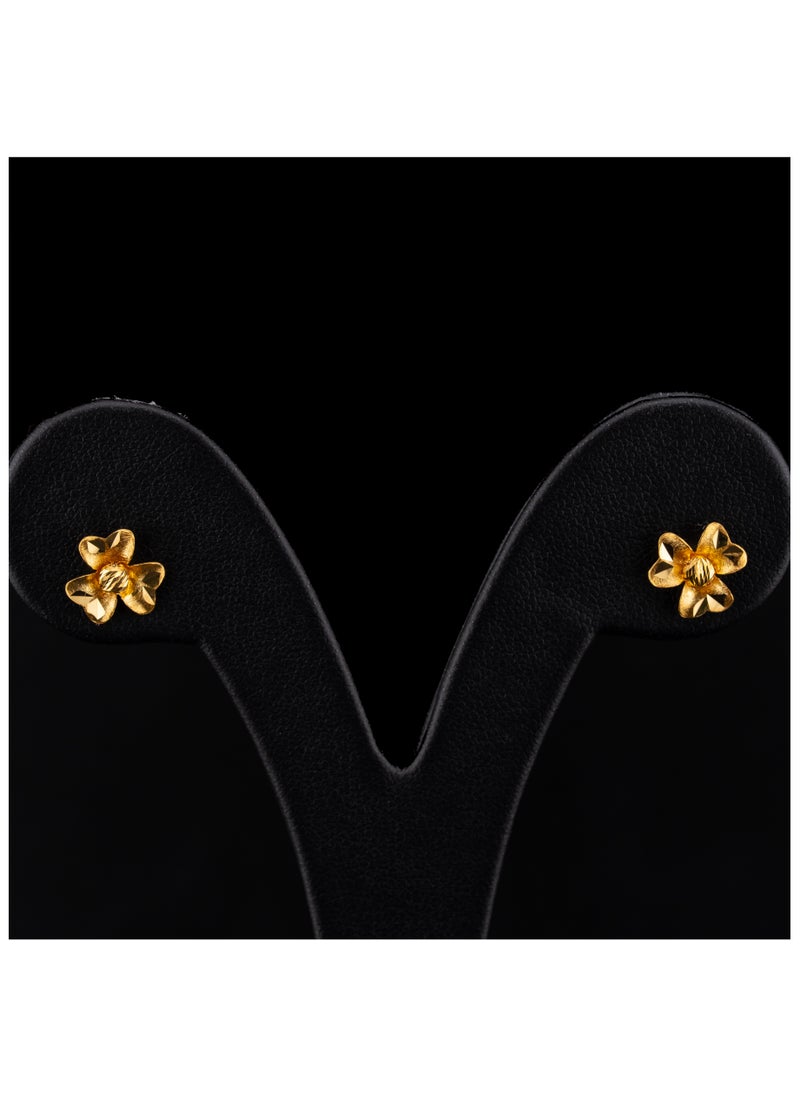 Flower Studs 22K Gold Earrings