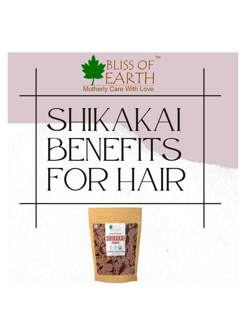 BLISS OF EARTH 100% Pure & Natural Shikakai Powder 453g Acacia Concina Gorgeous hair Naturally Traditional Hair Cleanser and Conditioner Complete Hair Care Pack of 3 - Image 2