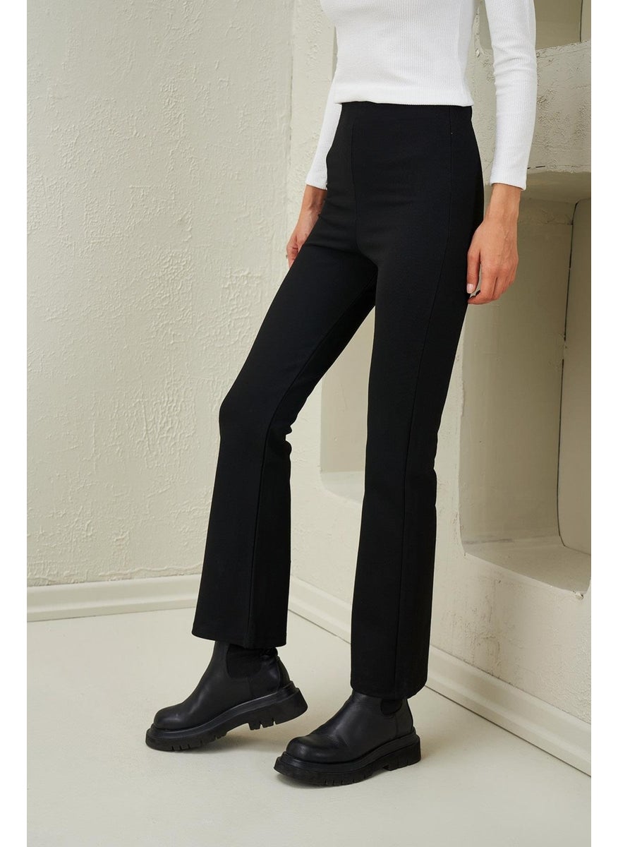 Tena Women's Black Steel Knitted Flare Leg Trousers  - Image 4