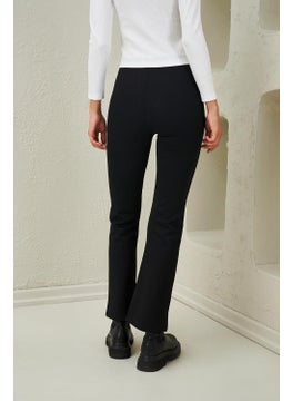 Tena Women's Black Steel Knitted Flare Leg Trousers  - Image 5