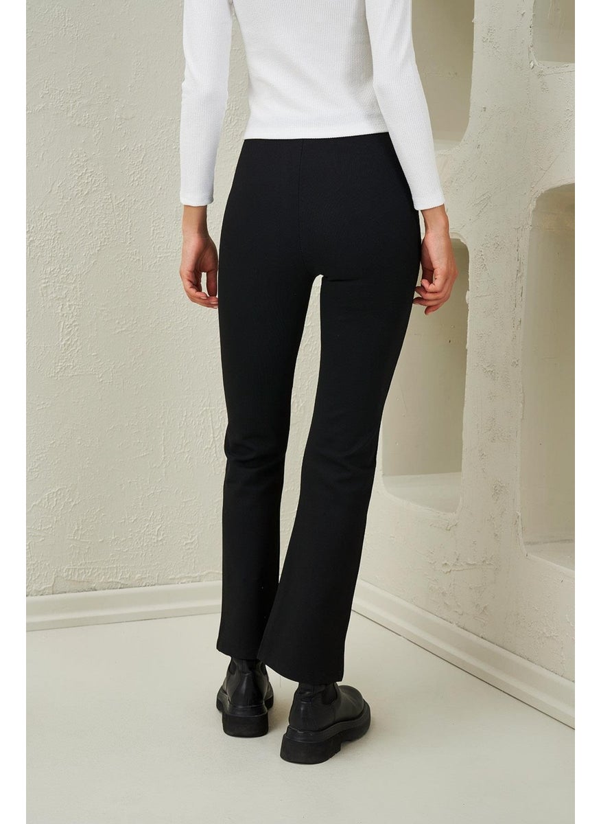 Tena Women's Black Steel Knitted Flare Leg Trousers  - Image 5
