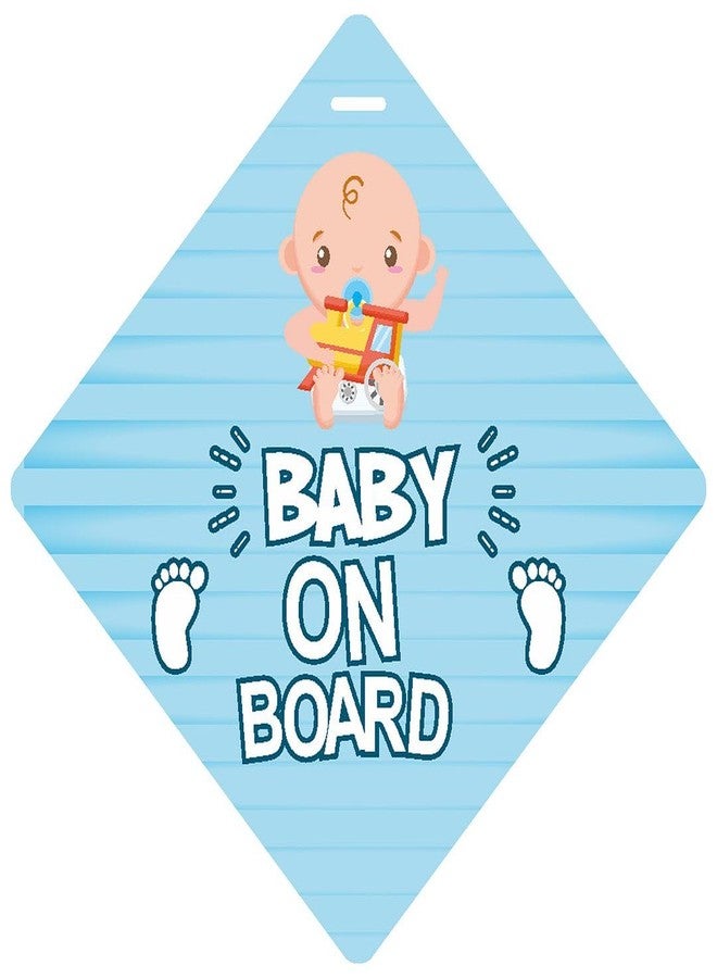 CVANU 2pcs Baby on Board Laminated Kids Safety Vinyl Sticker with 2 Suction Cup for Car Drivers (6inX6in)_R1-7 - Image 1