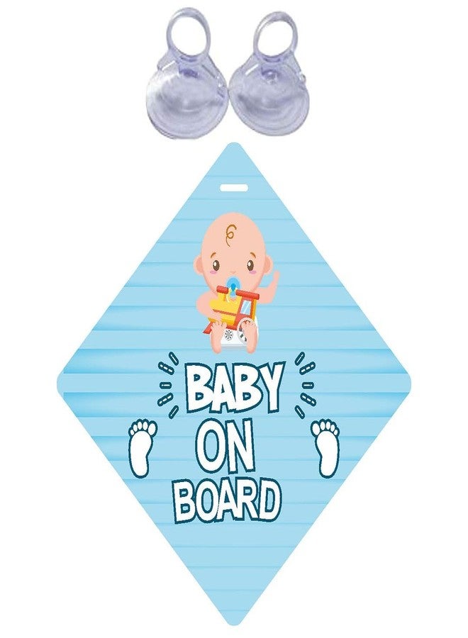 CVANU 2pcs Baby on Board Laminated Kids Safety Vinyl Sticker with 2 Suction Cup for Car Drivers (6inX6in)_R1-7 - Image 2