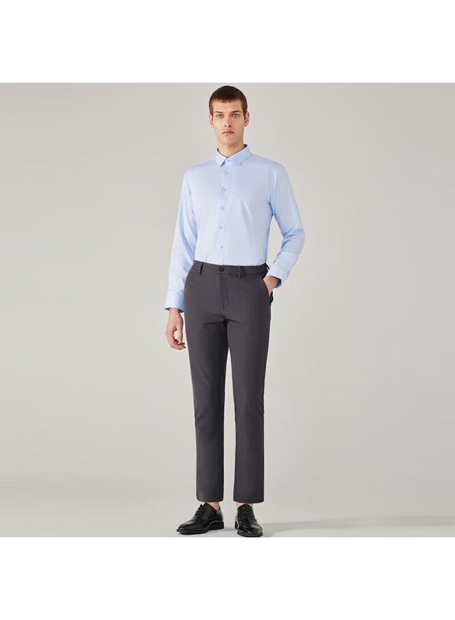 ROMON Romon Solid Color Business Professional Formal Men's Shirt, Work Uniform Men's Clothing, Long-sleeve Shirt For Men, Cs108 Blue 2xl  - Image 5