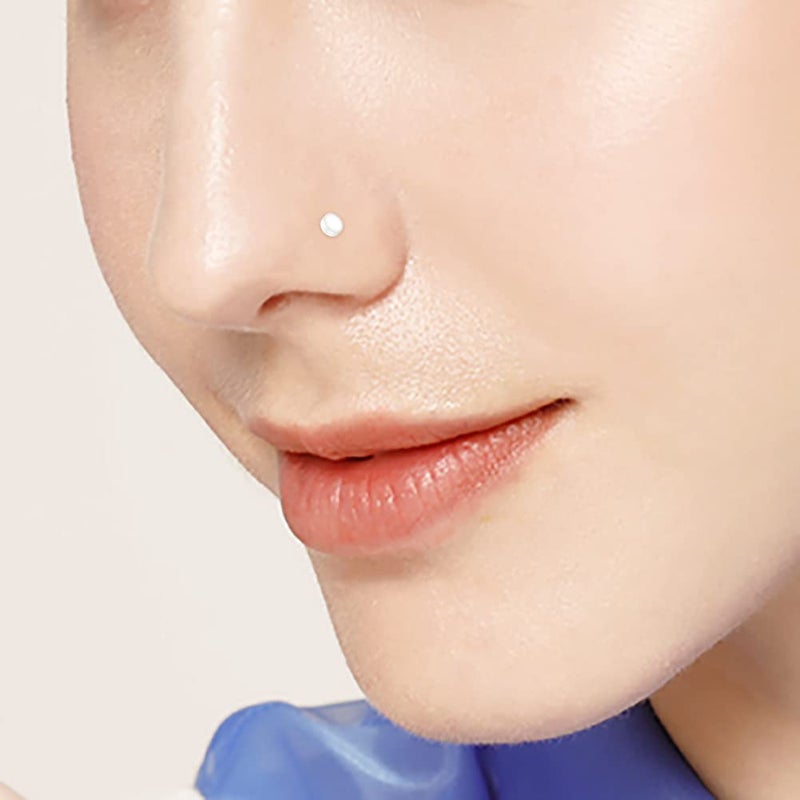 JFORYOU حلقة أنف أكريليك شفافة JFORYOU 18-20G مع مثبت بيولوجي للرجال والنساء - Image 4