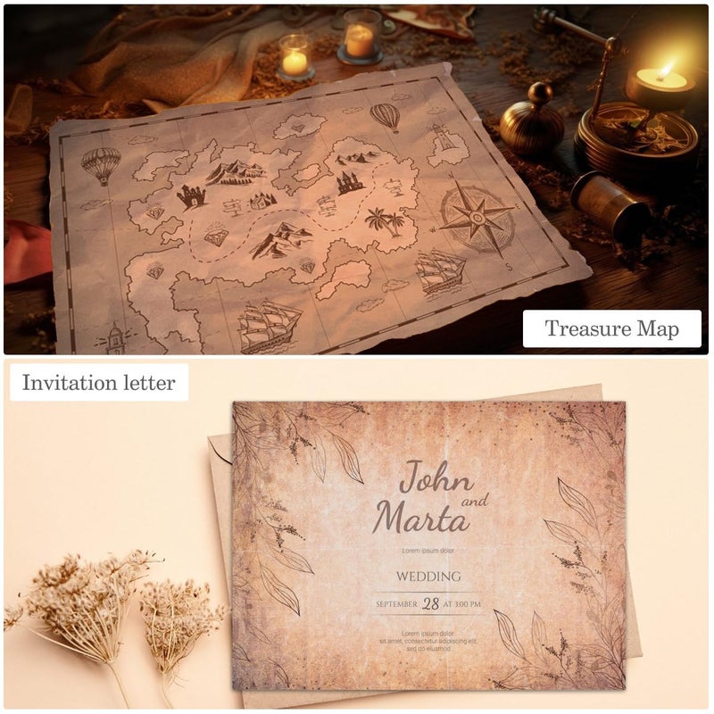 WLXTREE 48 Sheets Antique Paper - Classic Aged Vintage Paper - Old Looking Writing Letter Scrapbook Paper,Decorative Printer Paper for Invitation Art Craft Certificate A4 - Image 5