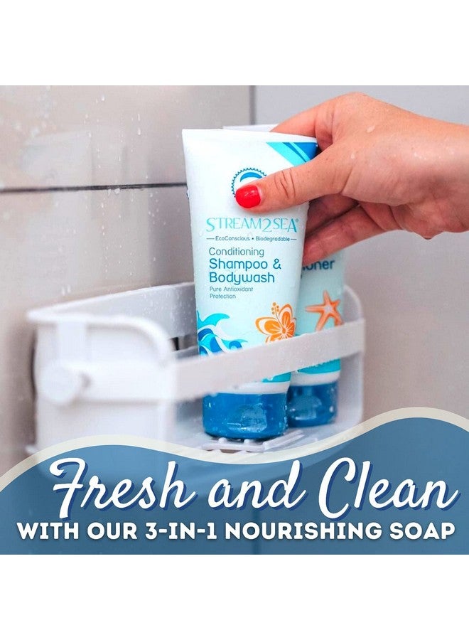 STREAM 2 SEA 6 Pack Natural Travel Sized Toiletries, 1Oz Paraben Free Sample Size Shampoo, Conditioner, Lotion, Mineral Sunscreen Spf 20 And Spf 30 And After Sun Gel - Image 1