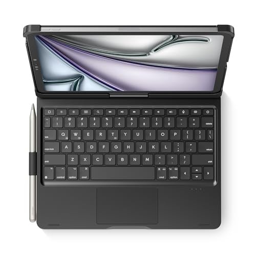 edaiser Swivel Keyboard Case for 2025 iPad (11th-10th)& iPad Air 11-inch (M2-M3)& iPad Air 5/4th Gen & iPad Pro 11 inch (4th-1st); Rotatable Cover with Pencil Holder Trackpad Backlit, Black - Image 1