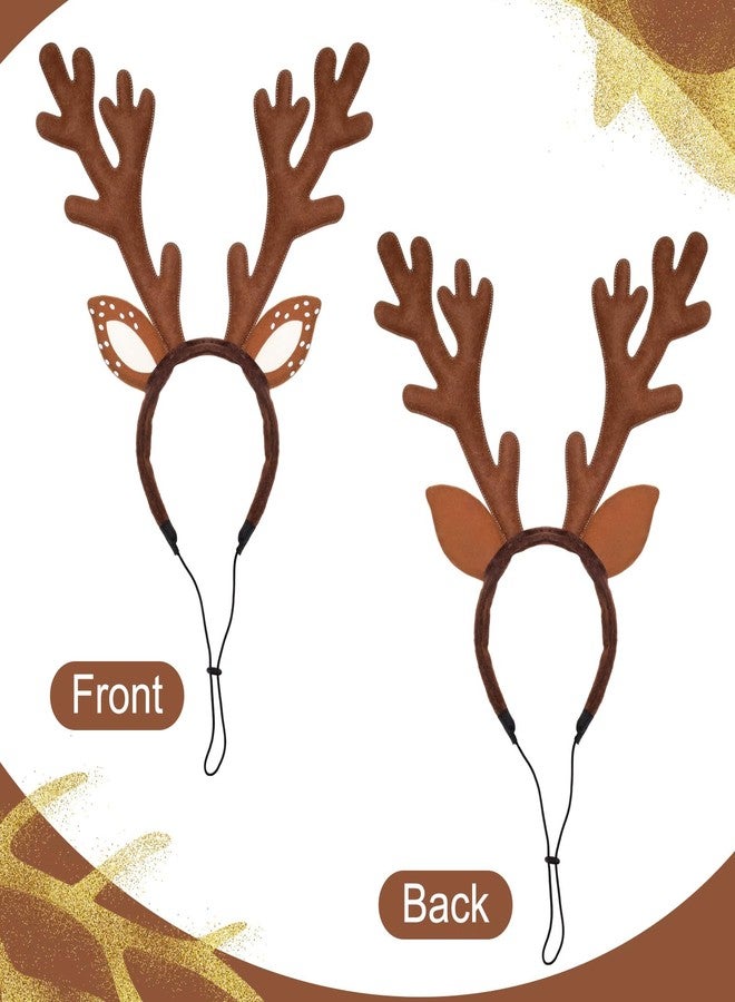Sdfvsdg Dog Cat Christmas Reindeer Antlers Headband Pet Deer Costume Hat Classic Adjustable Elk Hat Headwear Cospaly Costumes Accessories - Image 3