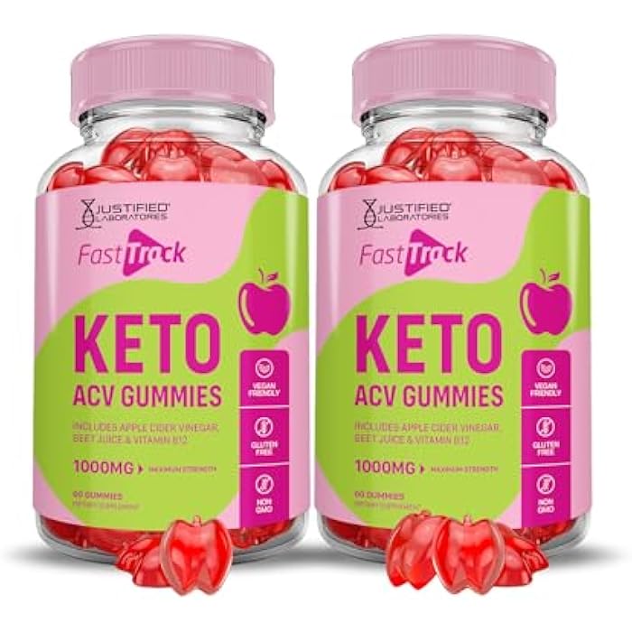 Justified Laboratories (2 Pack) Fast Track Keto ACV Gummies Advanced Formula 1000MG Fasttrack Keto Gummies Apple Cider Vinegar Formulated with Pomegranate Beet Juice Powder B12 Vegan Non GMO 120 Gummys - Image 1