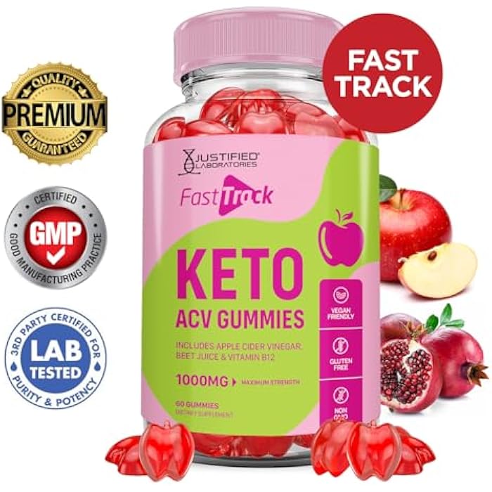 Justified Laboratories (2 Pack) Fast Track Keto ACV Gummies Advanced Formula 1000MG Fasttrack Keto Gummies Apple Cider Vinegar Formulated with Pomegranate Beet Juice Powder B12 Vegan Non GMO 120 Gummys - Image 2