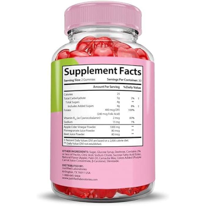 Justified Laboratories (2 Pack) Fast Track Keto ACV Gummies Advanced Formula 1000MG Fasttrack Keto Gummies Apple Cider Vinegar Formulated with Pomegranate Beet Juice Powder B12 Vegan Non GMO 120 Gummys - Image 5