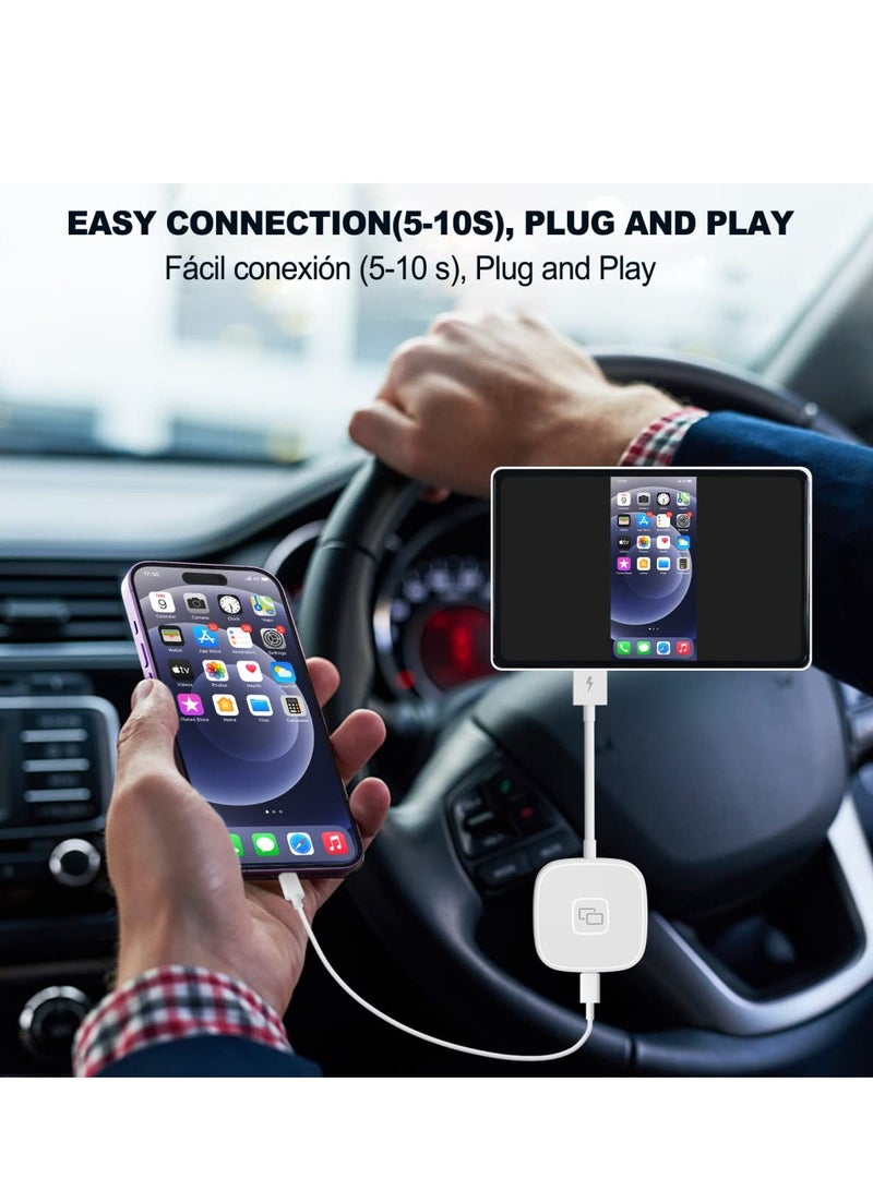 CarMirror Carplay Adapter, for Apple Wired Carplay Converter with Carplay Cable, Plug&Play, Real-Time Transmission of Mobile Phone Screen to Enjoy All Mobile APP, Music, Navigation, Video(Square) - Image 4