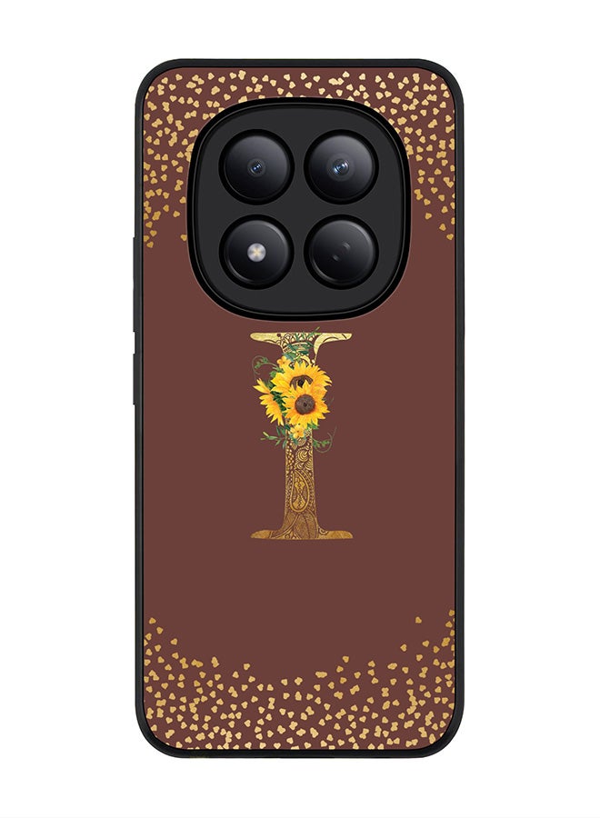 For Xiaomi Redmi Note 15 Pro 4G Case,Slim fit Camera Protection, Shockproof Thin Phone cover  - Custom Floral Monogram - I  (Brown )