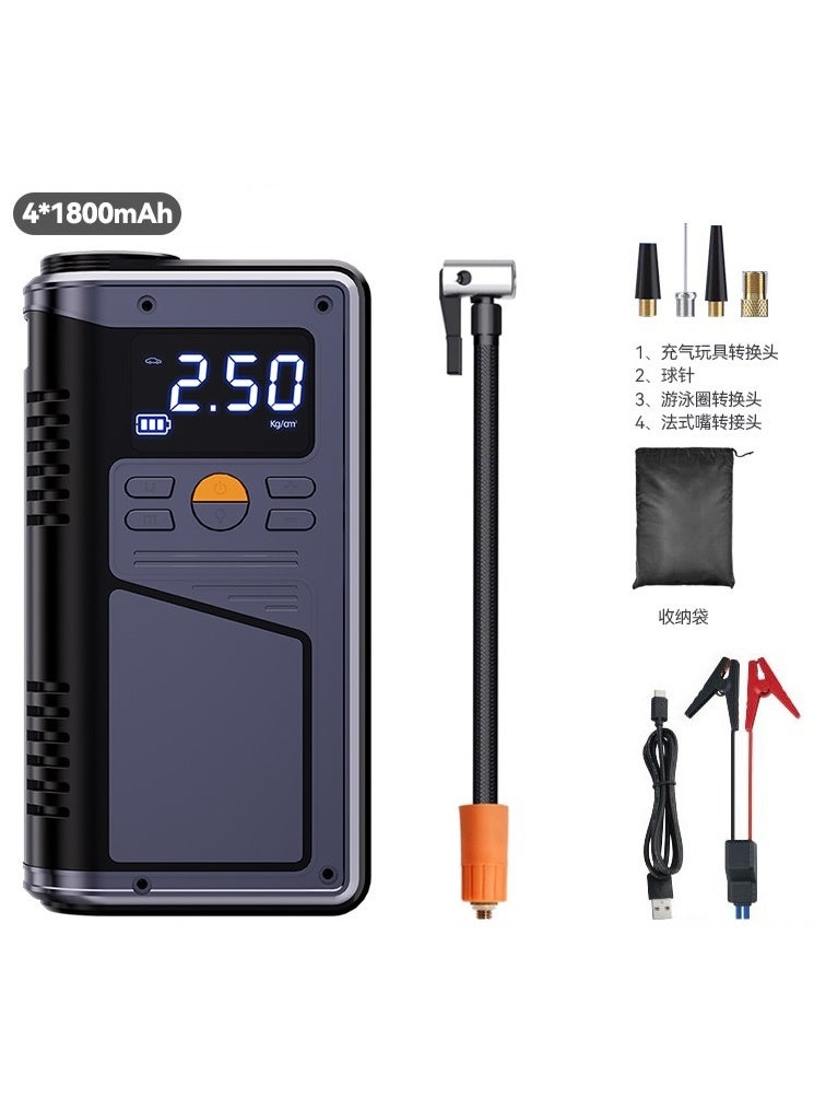 Car Battery Jump Starter with Air Compressor 7200mAh 500A 14.8V 150PSI Smart Jumper with LED Emergency Light & Digital Display