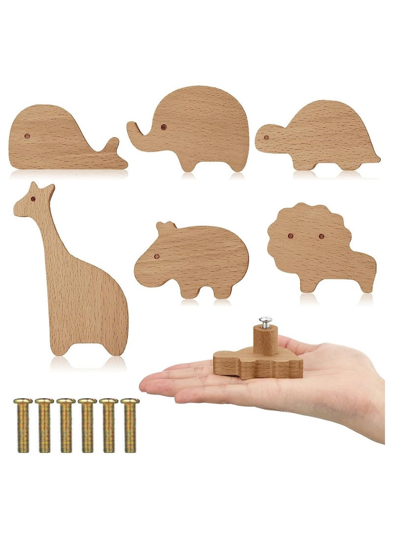 Generic - Wooden Animal Cabinet Knobs, Wardrobe Door Knobs Decorative Wood Dresser Knobs with Screws Cute Animal Cupboard Handles Knobs for Furniture Cabinets Drawers Wardrobes - Image 1