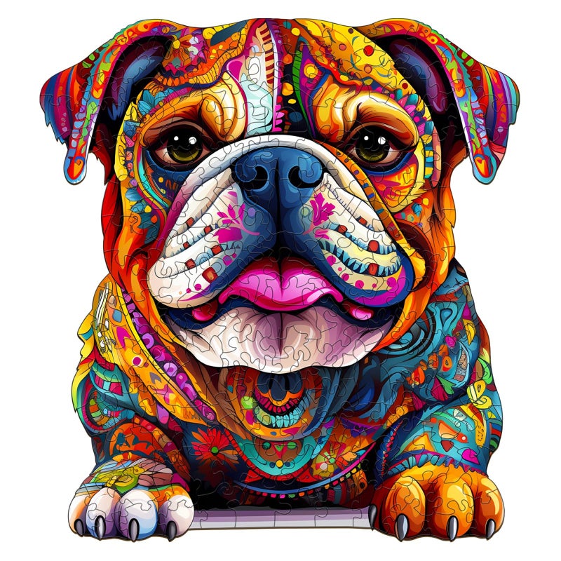 Artipuz Wooden Puzzles for Adults Bulldog Wooden Puzzle Unique Shape Dog Wood Jigsaw Puzzle for Adults Wood Puzzles Adult Gifts for Family Wall Art Home Decor 110pcs 83 76in S - Image 3