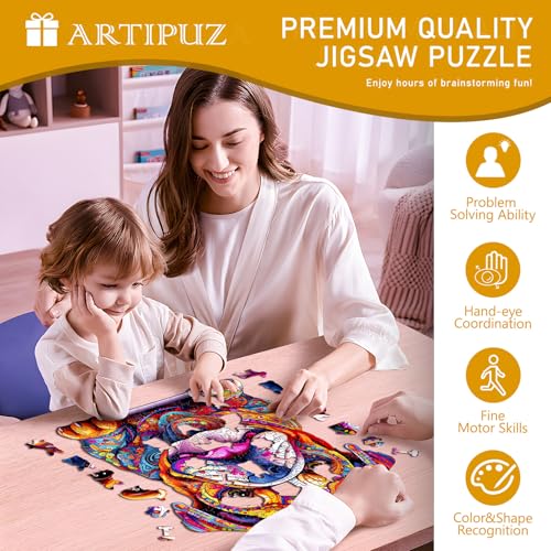 Artipuz Wooden Puzzles for Adults Bulldog Wooden Puzzle Unique Shape Dog Wood Jigsaw Puzzle for Adults Wood Puzzles Adult Gifts for Family Wall Art Home Decor 110pcs 83 76in S - Image 5