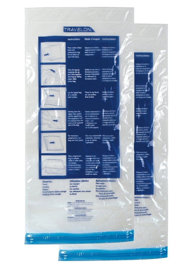 Travelon Set of 2 Compression Packing Bags, Clear, 1 Medium/1Large - Image 3