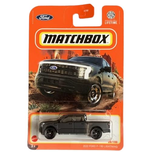MATCHBOX ماچبوكس 2022 فورد F-150 لايتنينغ الأسود، نموذج مصغر بمقياس 1:64