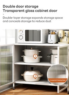Sharpdo Kitchen Storage Cabinet, Standing Bakers Rack for Kitchen Storage,  with Flip Door, Metal Shelves with Pegboard for Kitchen Pantry Home, Hutch, Home, Office, Pantry, Garage, White  - Image 4