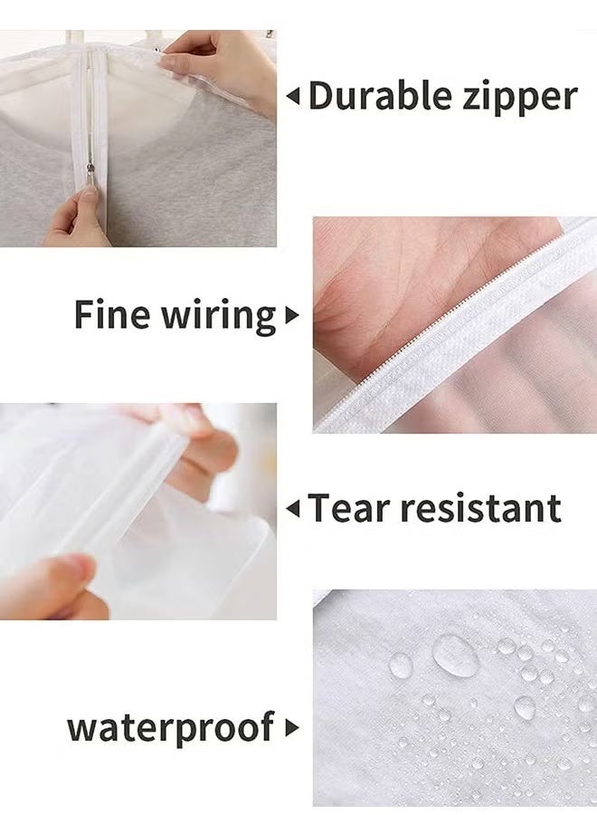 SafiDur Garment Bag Transparent Bag Set of 10 Garment Bag Cover Dustproof Clothes Cover Bags Foldable Clothe Storage Bag Protector for Closet Storage Suit,Robe,Long Dress,60*80CM,60*100CM,60*120CM - Image 4