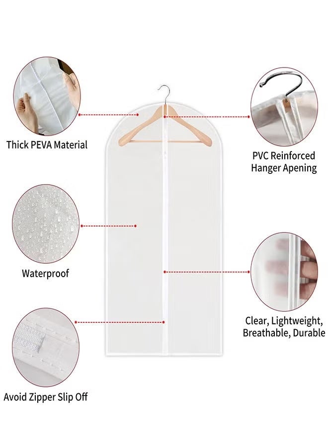 SafiDur Garment Bag Transparent Bag Set of 10 Garment Bag Cover Dustproof Clothes Cover Bags Foldable Clothe Storage Bag Protector for Closet Storage Suit,Robe,Long Dress,60*80CM,60*100CM,60*120CM - Image 2