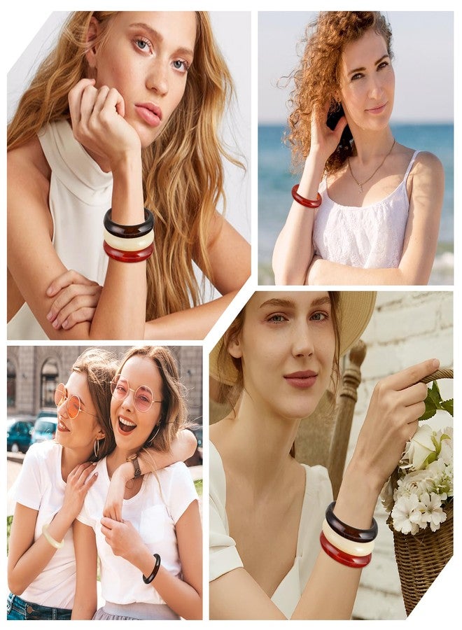 كولودوغو سوار أكريليك سميك وملون للنساء، طقم أساور دائرية، أساور معصم للنساء كهدية مجوهرات - Image 2