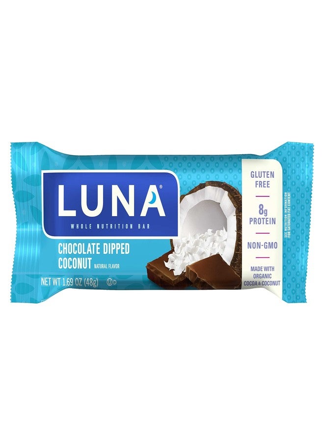 Clif Bar LUNA BAR - Gluten Free Snack Bars - Chocolate Dipped Coconut Flavor -8g of protein - Non-GMO - Plant-Based Wholesome Snacking - On the Go Snacks (1.69 Ounce Snack Bars, 15 Count) - Image 2
