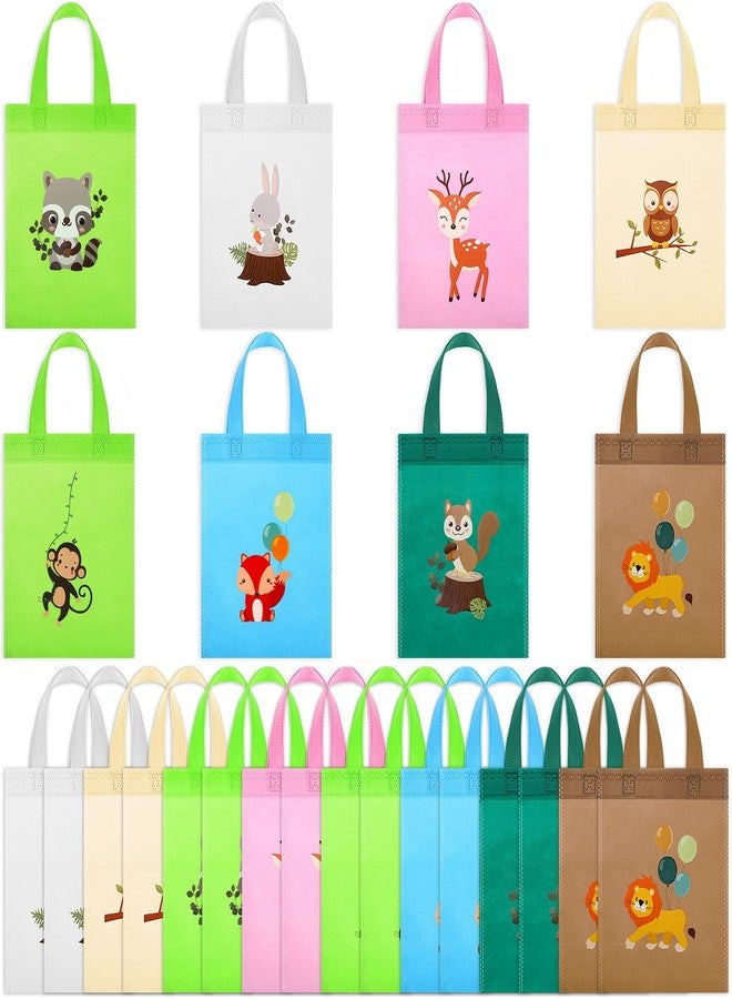Faccito 24 Pcs Woodland Animal Gift Bags Forest Animal Birthday Gift Bag Jungle Candy Goodie Treat Bag Favor Bag Non Woven Bag for Kid Birthday Party Decor School Supplies - Image 1