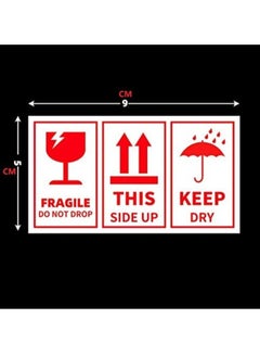 Rubik 250 Fragile Label Stickers for Safe Shipping, Red Fragile Do Not Drop This Side Up Warning Stickers Label (Style C - 5 x 9cm)  - Image 2