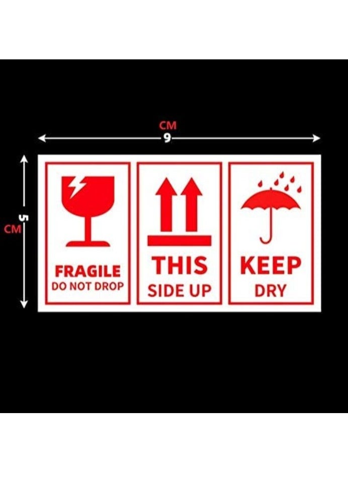 Rubik 250 Fragile Label Stickers for Safe Shipping, Red Fragile Do Not Drop This Side Up Warning Stickers Label (Style C - 5 x 9cm)  - Image 2