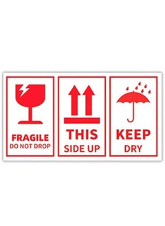 Rubik 250 Fragile Label Stickers for Safe Shipping, Red Fragile Do Not Drop This Side Up Warning Stickers Label (Style C - 5 x 9cm)  - Image 1