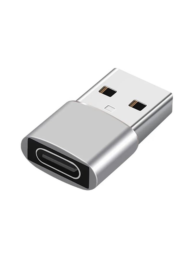 USB Type-C Charger Adapter ，USB type C Female USB to male USB Adapter Cables (1 Pack，Silver)  - Image 1