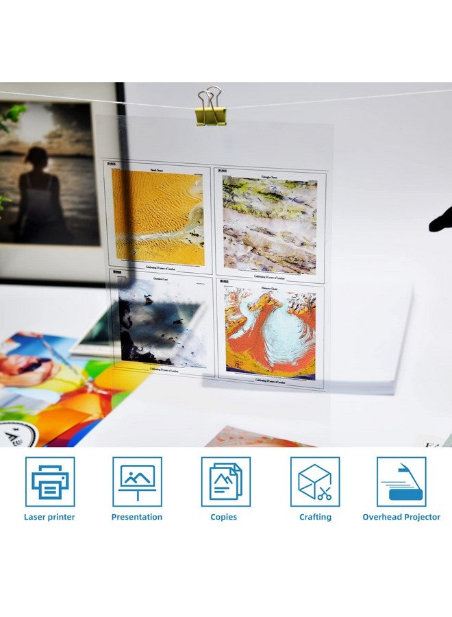 Uinkit Uinkit 11x17 Laser Transparency Film OHP 50 Pack Acetate Sheets Clear Overhead Projector Laserjet Film for Color Laser Jet Printer and Copier A3 Menu Size 11 x 17 50 Pack Uinkit  - Image 3